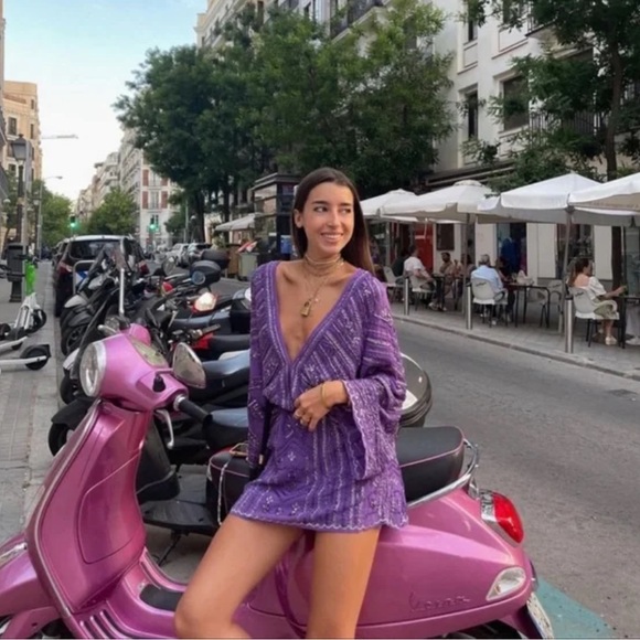 ✨💜✨ {Zara} Beaded Tunic Dress - Limited Edition Size S-M ✨💜✨ - Picture 13 of 15